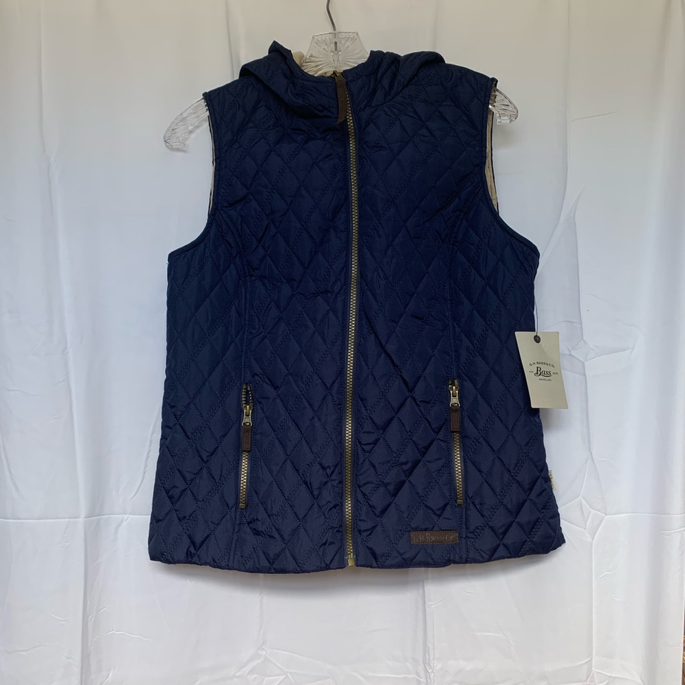 Blue Zip Hoodie Puffer Vest Unisex G.H Bass & Co